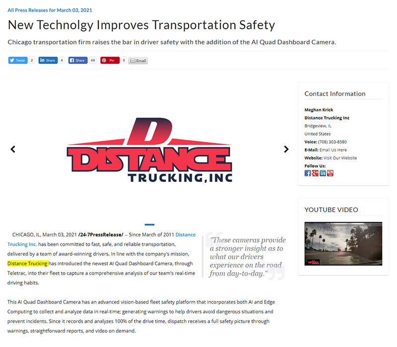New Technolgy Improves Transportation Safety